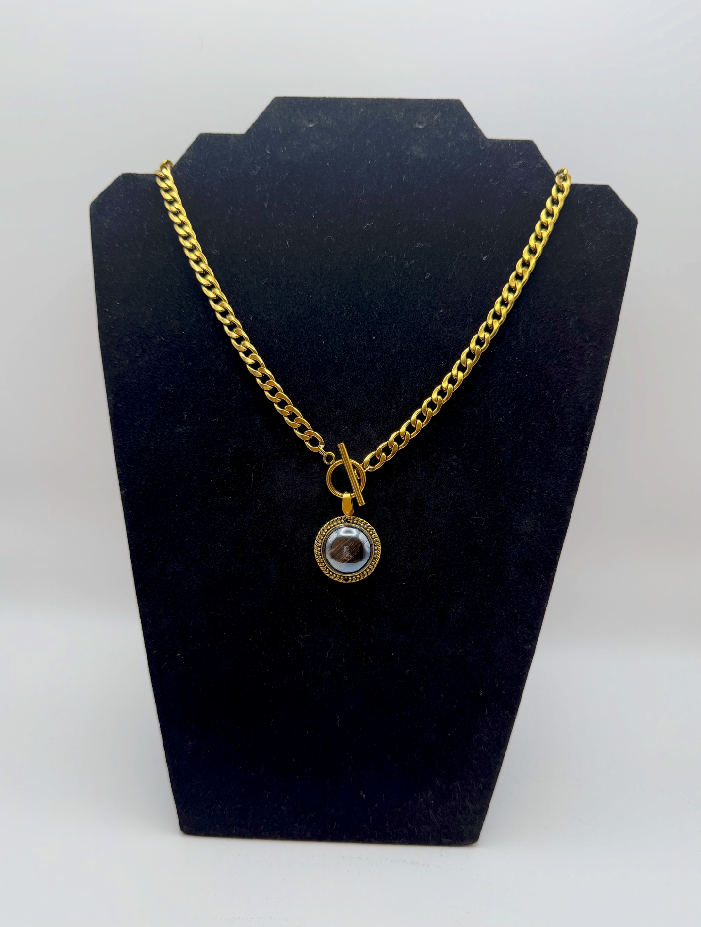 Golden Orbit Pendant Necklace