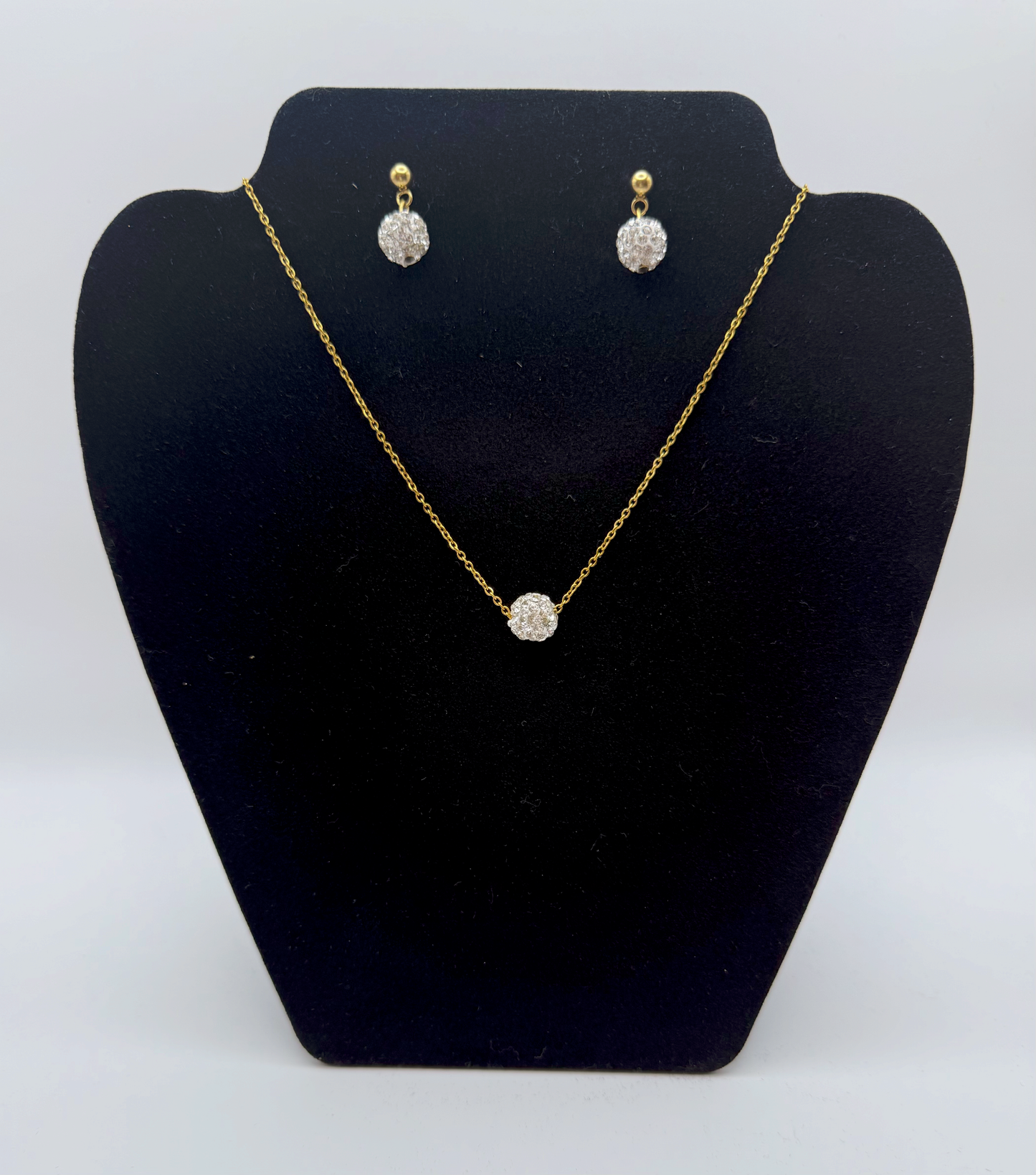 Crystal Sphere Necklace & Earrings Set