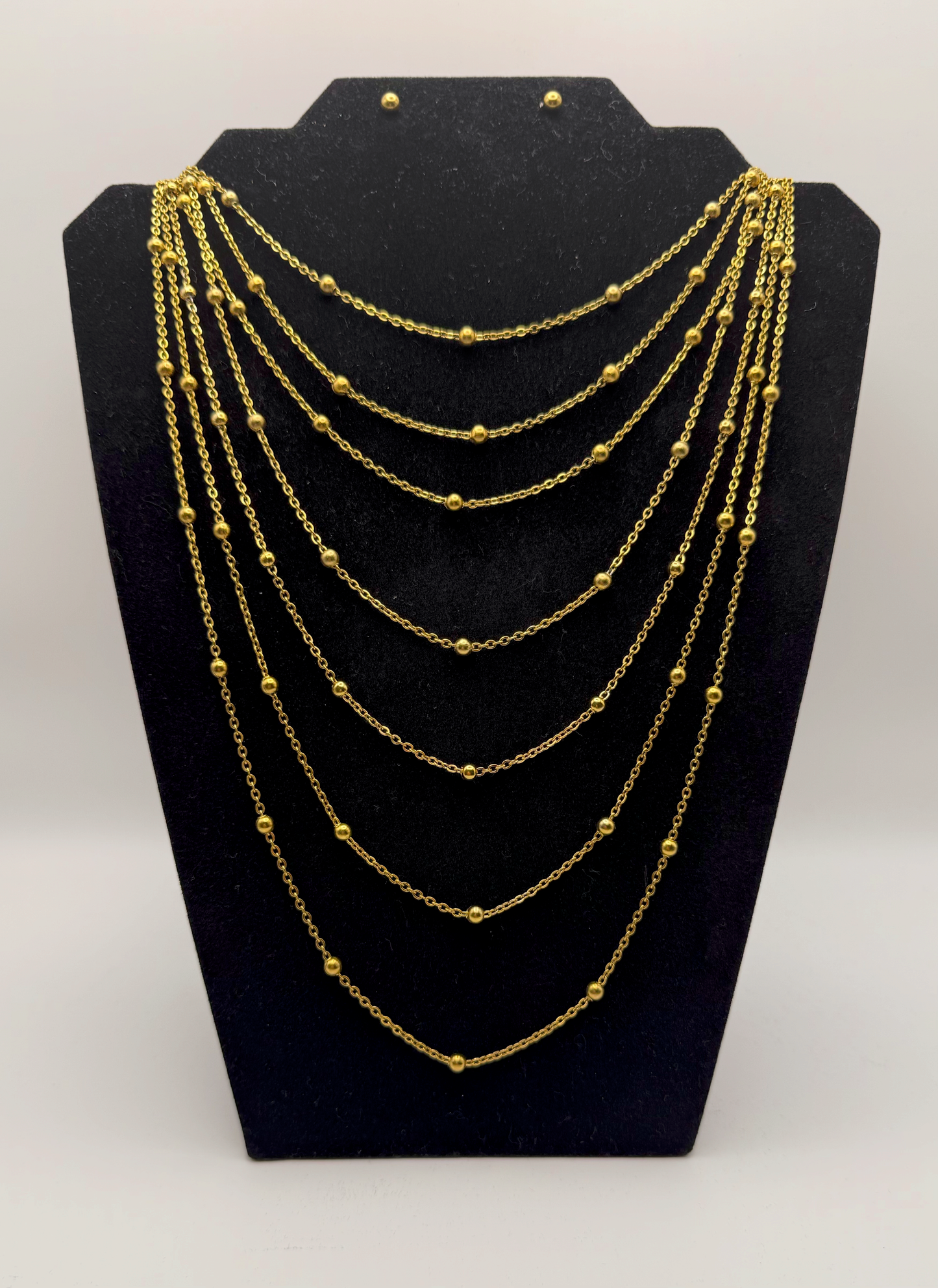 Golden Cascade Layered Necklace