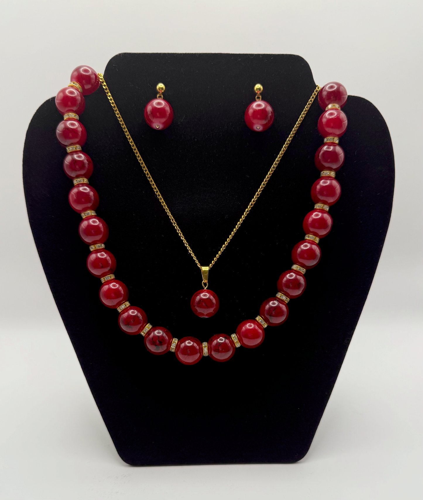 Crimson Elegance Necklace Set