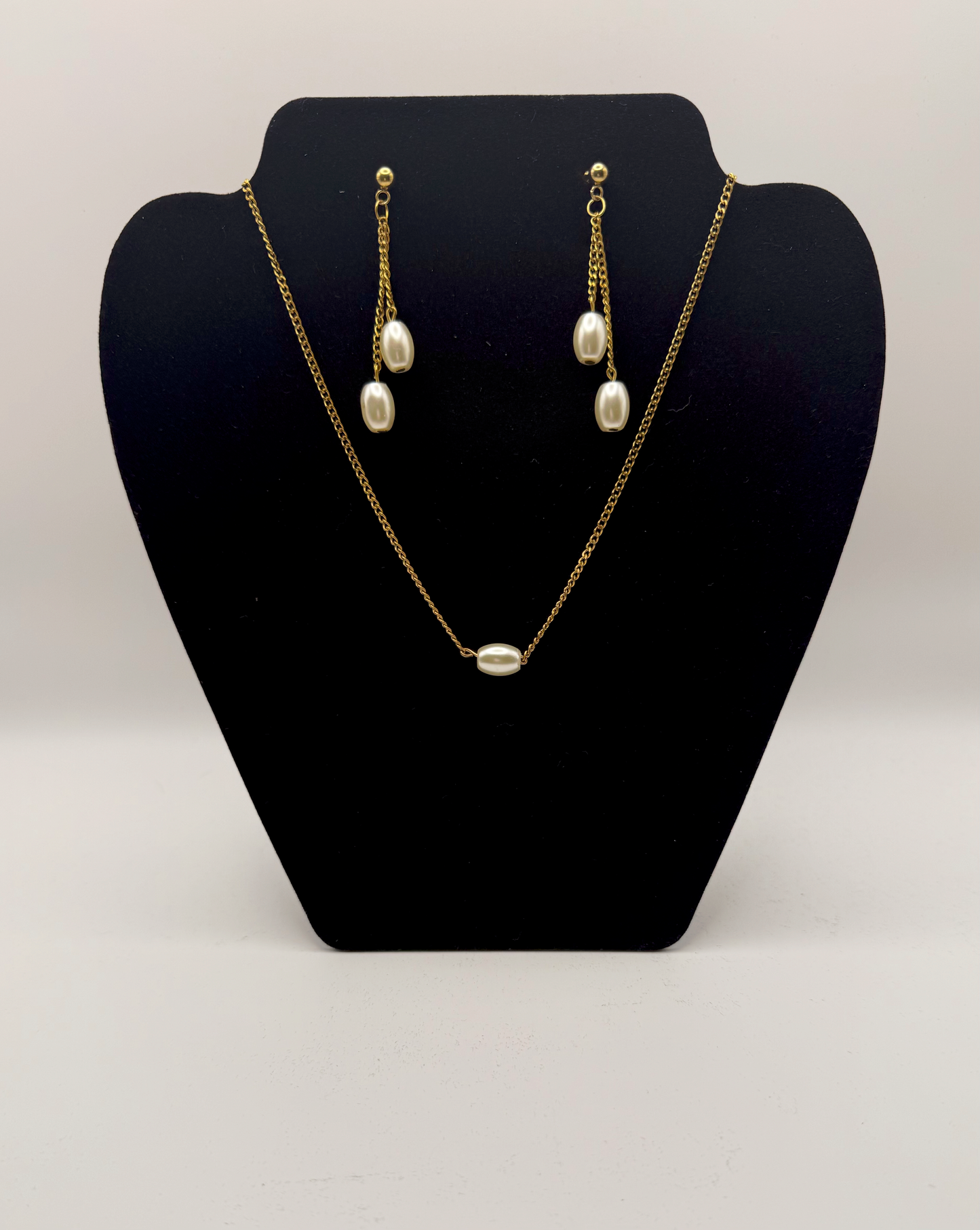 Pearl Cascade Necklace & Earrings