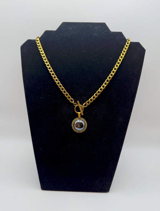Golden Orbit Pendant Necklace