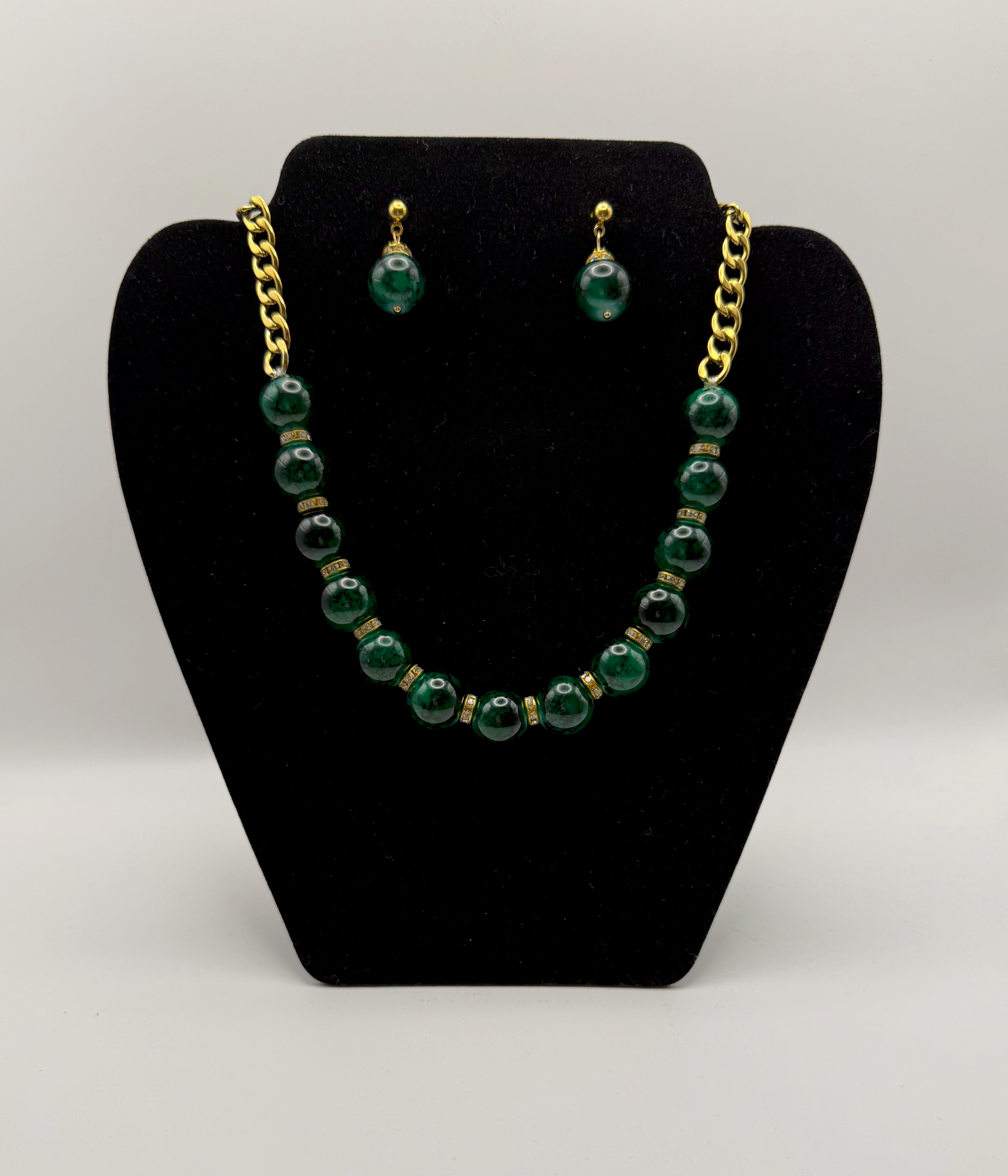 Emerald Harmony Beaded Set